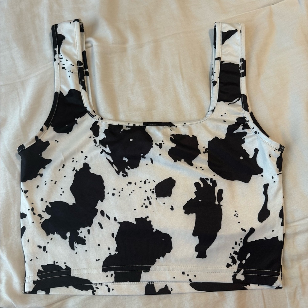 Shein Cow-Print Tanktop - Picture 2 of 4